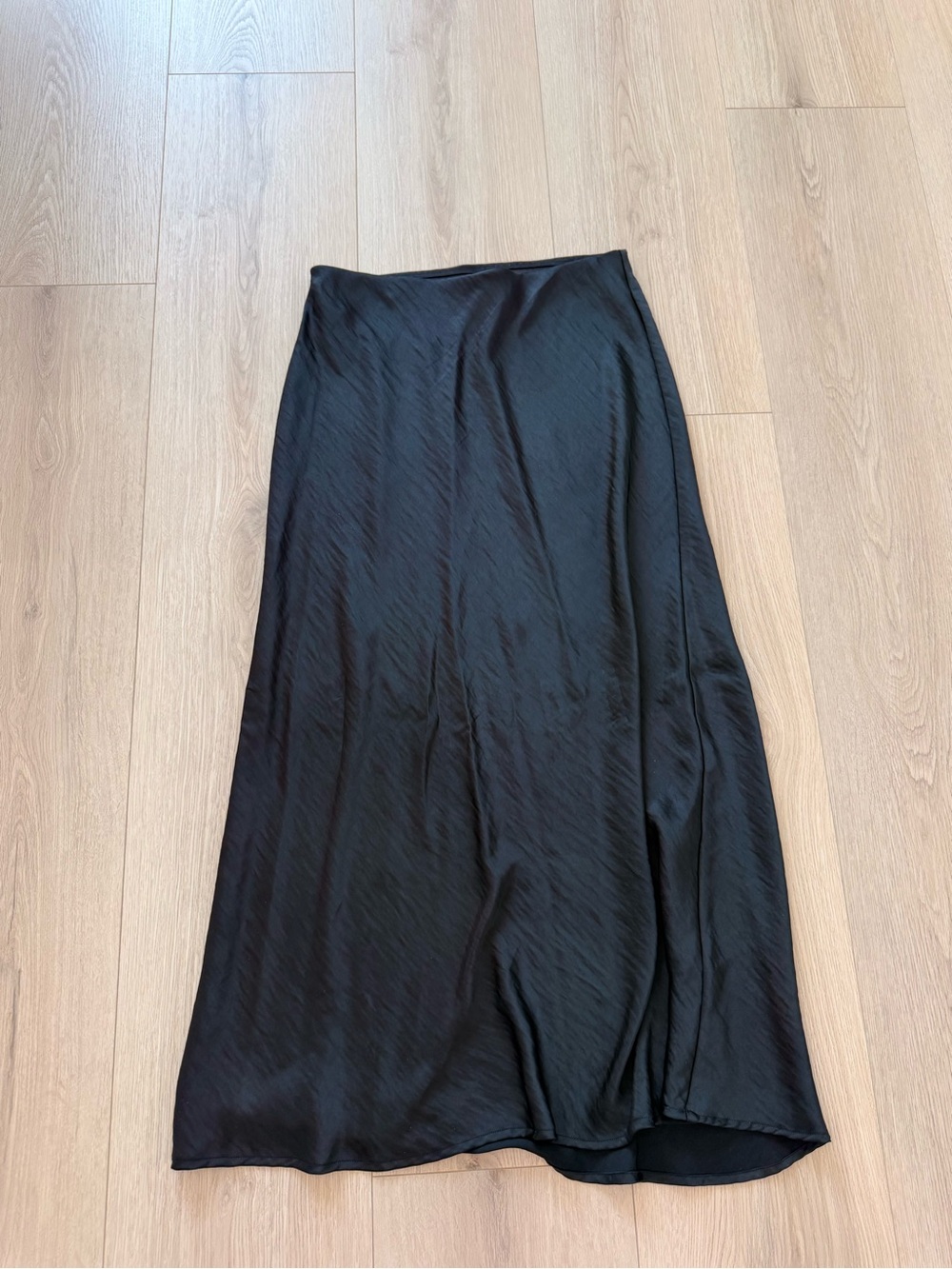 a new day Black Satin Maxi Skirt Womens size medium